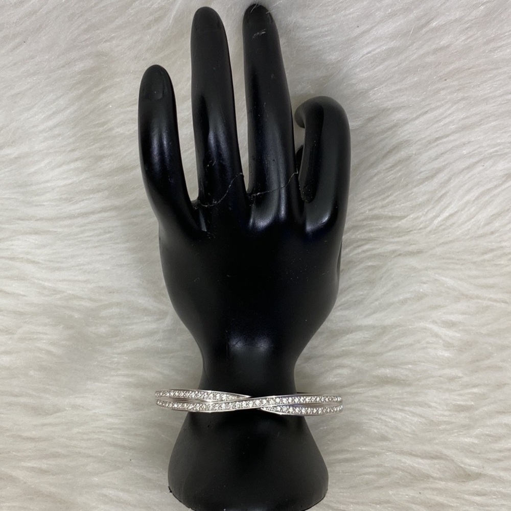 Swarovski Edith Criss Cross Hinged Bangle Bracelet